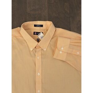 NWT Chaps Easy Care Mens Long Sleeve Size 18-18.5/36-37 Button Down Orange Shirt